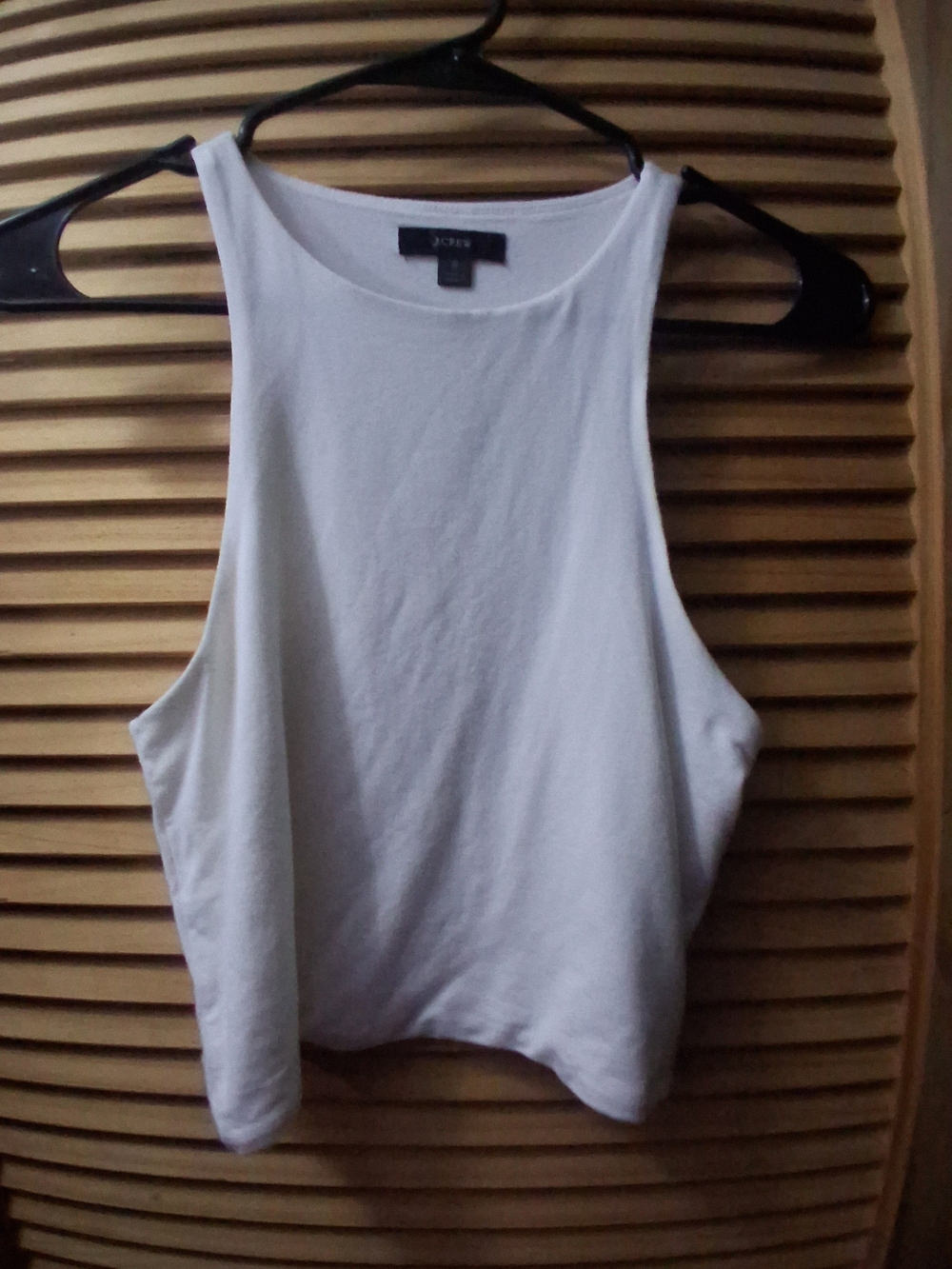 J. Crew White High-Neck Cropped Tank Top